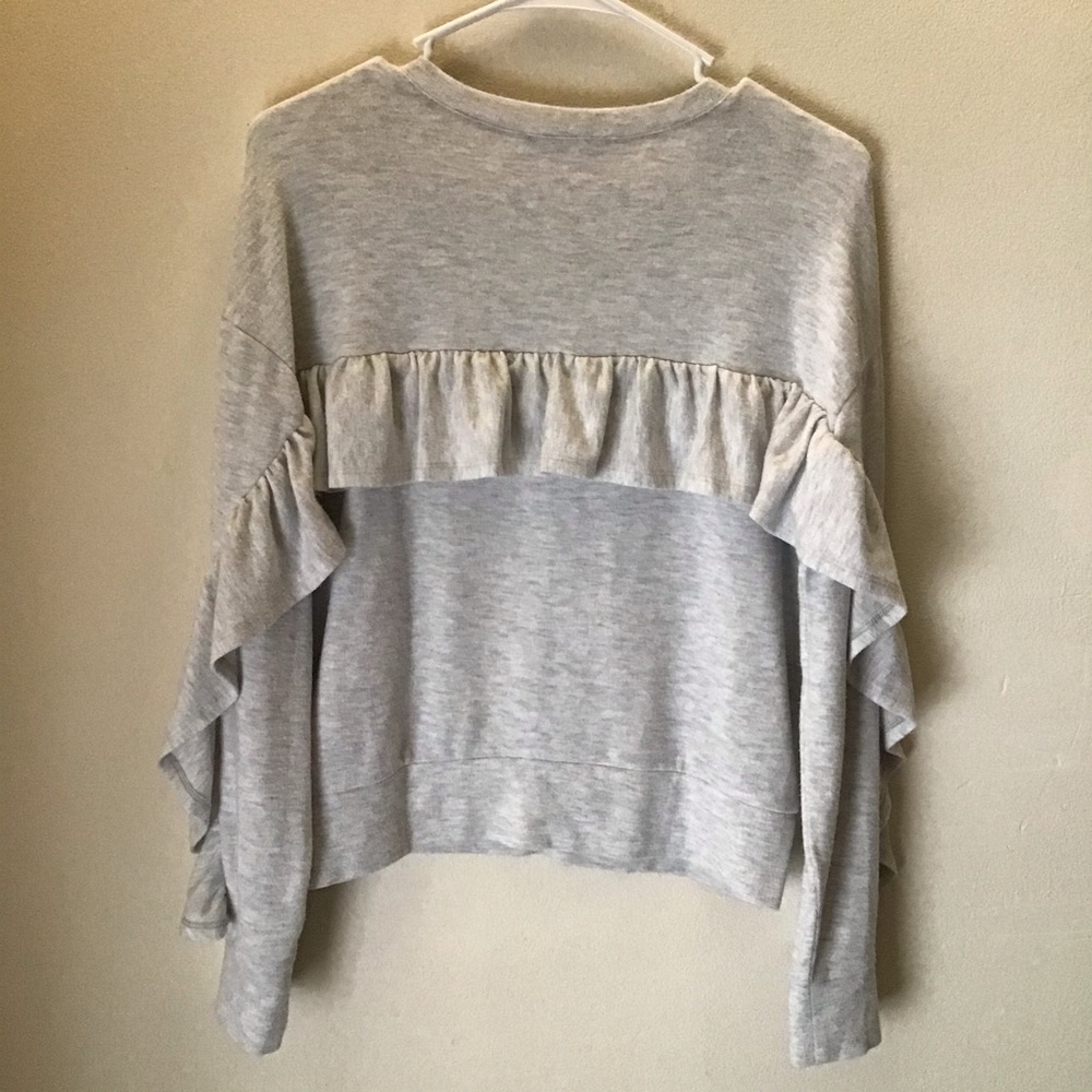 Grey Ruffle Sweater - Picture 2 of 2
